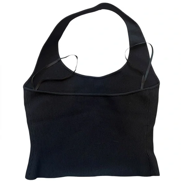 Babaton Aritzia Ribbed Black Halter Neck Top - Picture 4 of 7